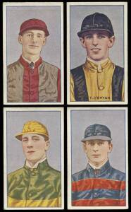 CIGARETTE & TRADE CARDS: 1921 J.J.Schuh "Australian Jockeys" numbered (21) & un-numbered (22); plus 1924 Pals "Australian Sportsmen" (16). Some duplication. Fair/VG.