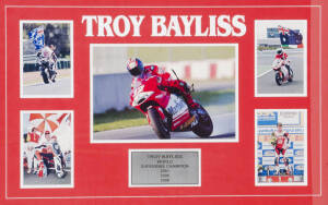 CADEL EVANS & TROY BAYLISS: Signed displays, both framed, various sizes.