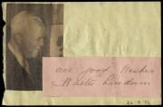 WALTER LINDRUM (1898-1960, the greatest Billiards player of all time), signature on autograph page.