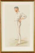 'VANITY FAIR' CRICKET PRINTS, comprising "Cricket" (W.G.Grace), "Australian Cricket" (George Bonnor), "Yorkshire Cricket" (Lord Hawke), "I Zingari" (John Loraine Baldwin), "Plum" (Sir Pelham Warner). Each framed & glazed, each overall 27x40cm. - 2