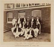 1899 AUSTRALIAN TEAM, original team photograph with title "Australian Cricketers at Lords, 1899", and players names printed on mount, window mounted, framed & glazed, overall 54x50cm. Superb condition.