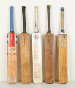 VINTAGE CRICKET BATS: Large collection of cricket bats c1900-80s in Poor/G condition, includes range of "Sykes - Don Bradman" bats (9); "Slazenger - Don Bradman" bats (4); aluminium bat signed by Dennis Lillee. Condition varies, though inspection will rew