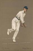 1905 ALBERT CHEVALLIER TAYLER PRINTS, of English cricketers in action, noted Arnold, Beldam, Burnup, Denton, Evans, Fry, Gunn, Haigh, Hearne, Hesketh-Prichard, Iremonger, King, Lees, Martyn, McGregor, Perrin, Rhodes, Spooner, Thompson, Warner & Wynyard. E - 3