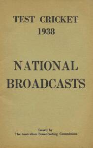 CRICKET BOOKS & EPHEMERA, noted 1928-29 Adelaide Test programme (missing covers); 1932-33 Adelaide Test programme (minor soiling); 1938 ABC Cricket Book; 1960s SACA Annual reports (8); David Hookes Testimonial booklets (15); "C'mon Aussie C'mon" song shee