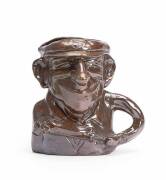 DON BRADMAN, Bendigo Pottery "Sir Don Bradman" caricature jug, very attractive with brown glaze, 15cm high. Limited edition 852/3000.