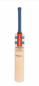 DON BRADMAN, nice signature on "Gray-Nicolls - Powerspot Master" Cricket Bat. VG condition.