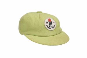 WSC CRICKETEERS CAP, green wool, with embroidered WSC badge (red ball over 3 black stumps)/"78 79/ W.S.C. Cricketeers" on front. These caps were part of a junior membership package for World Series cricket. They were aimed at getting young fans interested