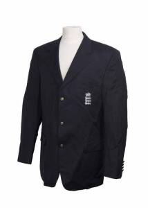 ENGLAND HOME TEST BLAZER, navy blue, with embroidered Crown over Three Lions on pocket. Player unknown. Fine condition.