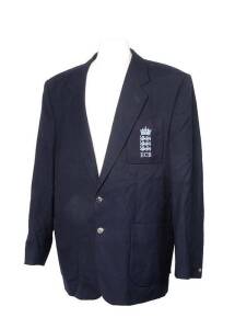 ENGLAND ECB BLAZER, navy blue, with embroidered Crown over Three Lions/ "ECB" in light blue on pocket. Fine condition.