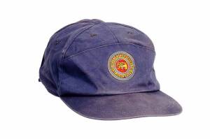 MUTTIAH MURALITHARAN'S SRI LANKA CRICKET CAP, baseball-style, blue with embroidered Sri Lankan Lion logo on front, signed inside twice by Muttiah Muralitharan. Good match-used condition. [ Muttiah Muralitharan played 133 Tests & 341 ODIs 1992-2011].
