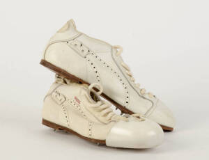 DENNIS LILLEE, signature on pair of "Puma - Lillee" Cricket Boots; plus older pair of "Puma - Lillee" Cricket Boots - right boot with toe protector. Both in 'as new' condition.
