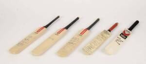 MINIATURE CRICKET BATS, collection with 18 signed including Don Bradman, Muttiah Muralitharan, Viv Richards, Mark Taylor & Doug Walters. Mainly G/VG condition. 