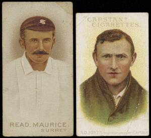 1896-1911 cricket cards, noted 1896 Wills "Cricketers" (4); 1907 Wills "Prominent Australian & English Cricketers" (10). Poor/G.