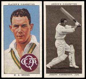 1938 cricket cards, noted Players "Cricketers 1938" [50] x 4 sets; plus Ogdens "Prominent Cricketers of 1938" [50]. Mainly G/VG.