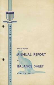 NORTH MELBOURNE: Annual Reports (16 issues, 1951-96). Fair/G (1950s reports with filing holes).