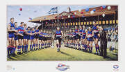 FOOTSCRAY/WESTERN BULLDOGS: "Team of the Century, Western Bulldogs, Footscray F.C." print by Jamie Cooper, signed by the artist and numbered 164/500, window mounted, framed & glazed, overall 111x77cm.