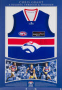 CHRIS GRANT (FOOTSCRAY): Display "Chris Grant - A Bulldog Through & Through" comprising signed Western Bulldogs jumper, window mounted with photo montage, limited edition 41/100, framed & glazed, overall 81x115cm. with CoA.