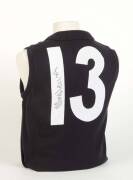 CARLTON: 1990-94 Carlton home jumper, number 13 Mil Hanna, signed on number. Rare player issue jumper, CFC logo is made of several pieces that are individually sewn on, unlike the store replicas which had a felt iron on transfer logo. - 2