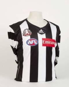 COLLINGWOOD: 2012 Collingwood Anzac day jumper, number 26 Ben Johnson. rare long sleeve  jumper made for Premiership player Ben Johnson who played in this game which Collingwood won by 1 point.