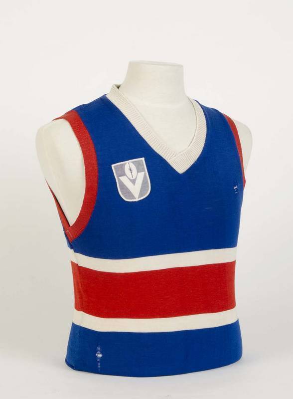 FOOTSCRAY: late 1970s/early80s Footscray jumper, number 36. Rare player issue jumper (small hole in front).