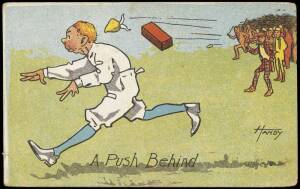 1906 Handy "Football Sayings Cartoon Postcards" [1/6] - "A Push Behind", published by V.S.M. G/VG.