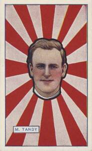 1921 J.J.Schuh (Magpie Cigarettes) "Australian Footballers" (Rays), complete set [40]. G/VG.