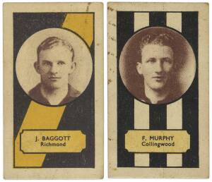 1932 Clark-Ellis "Footballers", part set [2/108] - F.Murphy (Collingwood) & J.Baggott (Richmond). Fair/G.