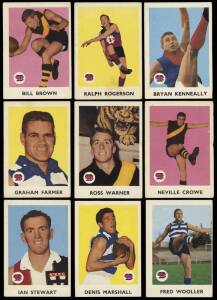 1965 Scanlens "Footballers", part set [9/36]. Mainly G/VG.