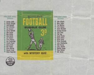 1965 "Scanlens Football Bubble Gum 3D." wrapper. G/VG condition. Rare.