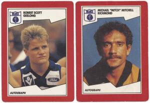 1989 Scanlens (Stimorol) "Footballers", complete set [168], plus the two error cards - #100 Robert Scott (Geelong) & #114 Michael Mitchell (Richmond) both with Carlton logo. Mainly G/VG.