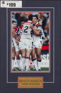 SIGNED DISPLAYS, noted Trent Barret, Benji Marshall & Braith Anasta. All framed, various sizes.