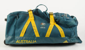 AUSTRALIAN TEAM CARRY BAG, with Australian Coat-of-Arms & "Beijing 2008" on side, and with 20 signatures of Olympians.