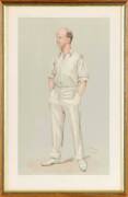 'VANITY FAIR' CRICKET PRINTS, comprising "Cricket" (W.G.Grace), "Australian Cricket" (George Bonnor), "Yorkshire Cricket" (Lord Hawke), "I Zingari" (John Loraine Baldwin), "Plum" (Sir Pelham Warner). Each framed & glazed, each overall 27x40cm. - 5