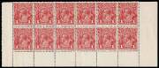 1d Carmine-Red (G10), No Monogram lower marginal block of twelve from the right pane, four stamps being Die II; BW.71A(1)za,fa. Very Rare. Slight creasing and reinforcement.&nbsp;