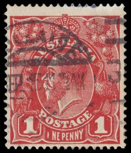 1d Scarlet-Red (G17), variety “CNE” for “ONE”, later state; BW.71G(4)p - $1,5000. Fine used Adelaide Sept. 1915.