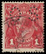 1d Scarlet (aniline) (G18) &ldquo;Rusted clich&eacute;s&rdquo; [34 and 35], perforated OS; BW.71Gbb(2)I,j - $1500. &nbsp;&nbsp;