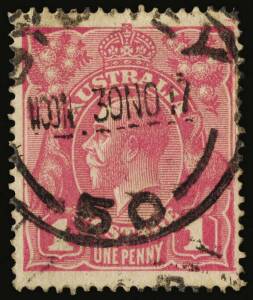 1d (Deep Pink) Salmon Eosin (G27A), cancelled at Sydney 30NO17; BW.71SA - $1750. 2012 Ceremuga Certificate.