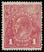 1d Carmine-Red shades (G73), reconstruction of the block [34-35/40-41] comprising singles &ldquo;Substituted clich&eacute;s Dies II and 1&rdquo; and a pair, &ldquo;Thin G of POSTAGE&rdquo; and &ldquo;Small white dot on Y of PENNY&rdquo;; BW.72P(2)ia, ja,k,l - $3,650+. A couple of minor blemishes. - 3