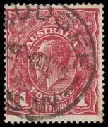 1d Maroon (G77), INVERTED watermark; BW.72Ra - $400.