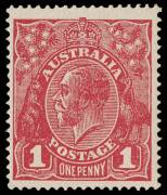 1d Carmine-Red Die III&nbsp;(G109), INVERTED watermark;. BW.75Aa -$250. &nbsp; &nbsp; &nbsp;