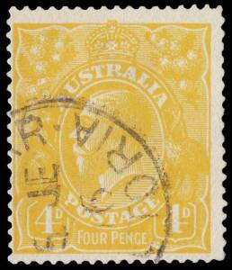 4d Lemon-Yellow, INVERTED watermark; BW.110Ca. Fine used June 1916.