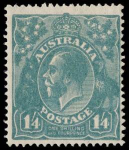 1/4 Deep Turquoise (intense), a fine very lightly hinged example of this rare shade, BW.129D variation - $2,000+++. 2012 Ceremuga Certificate.