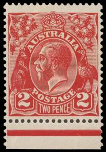 2d Golden Scarlet Die III, marginal example, variety &ldquo;No Watermark&rdquo;; SG.99ab - &pound;1,300, BW.102Aaa - $6,000.