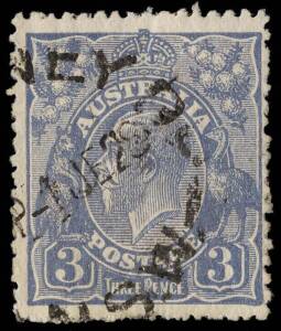 3d Blue Die 1a, Type A, INVERTED watermark, uneven perforations; SG.100aw - &pound;3,000, BW.107a - $7,500. Only six used examples recorded.