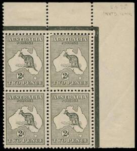 2d Slate (Die 1) watermark inverted, upper right corner block of 4; stamps MUH, mounted in the margins. Very fine & fresh. BW:7a - $1000.