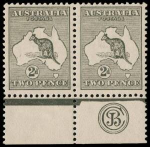 2d Grey (Die 1) JBC Monogram pair from Plate 1, superb MLH. BW:7(1)ze - $900 for a single.