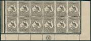 2d Grey (Die 1) JBC Monogram block of 12 from Plate 2; with variety "Shading break under W of TWO" [R60], MUH. BW:7(2)zb - $2500 for a Mint strip of 3.