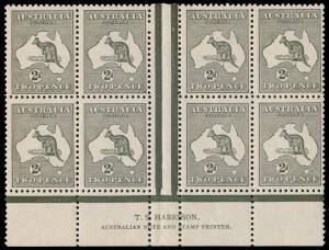 2d Grey (Die 1) Harrison two-line Imprint block of 8 from Plate 2, superb MUH/MLH. A particularly fine example of a scarce Imprint. BW:7(2)zd - $4000 (for a block of 4).
