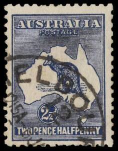 2½d Deep Indigo, variety "Missing 1 in fraction", FU with large part MELBOURNE cds. With (photocopy) R.P.S. [1981] Certificate. BW:11(2)j - $25,000.