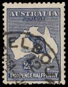 2&frac12;d Deep Indigo, variety "Missing 1 in fraction", FU with large part MELBOURNE cds. With (photocopy) R.P.S. [1981] Certificate. BW:11(2)j - $25,000.